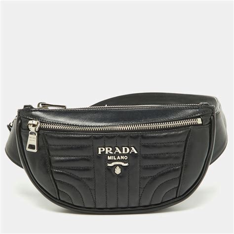 prada diagramme leather belt bag|Prada nylon belt bag women's.